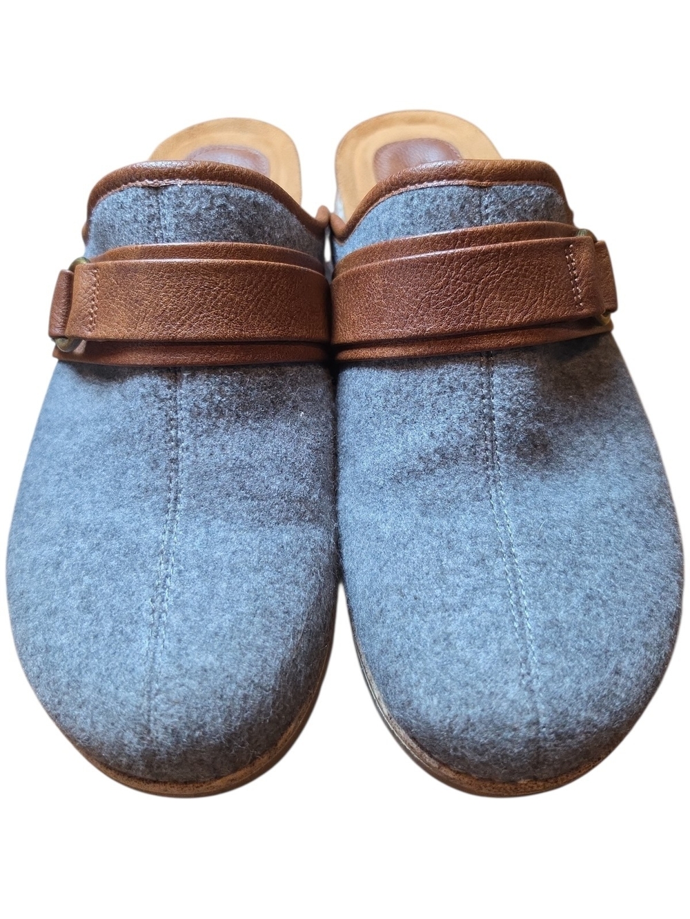EUROSOFT BY SOFFT | Gray‎ Felt Clog Mules Comfort Slip On Shoes | 9.5M
